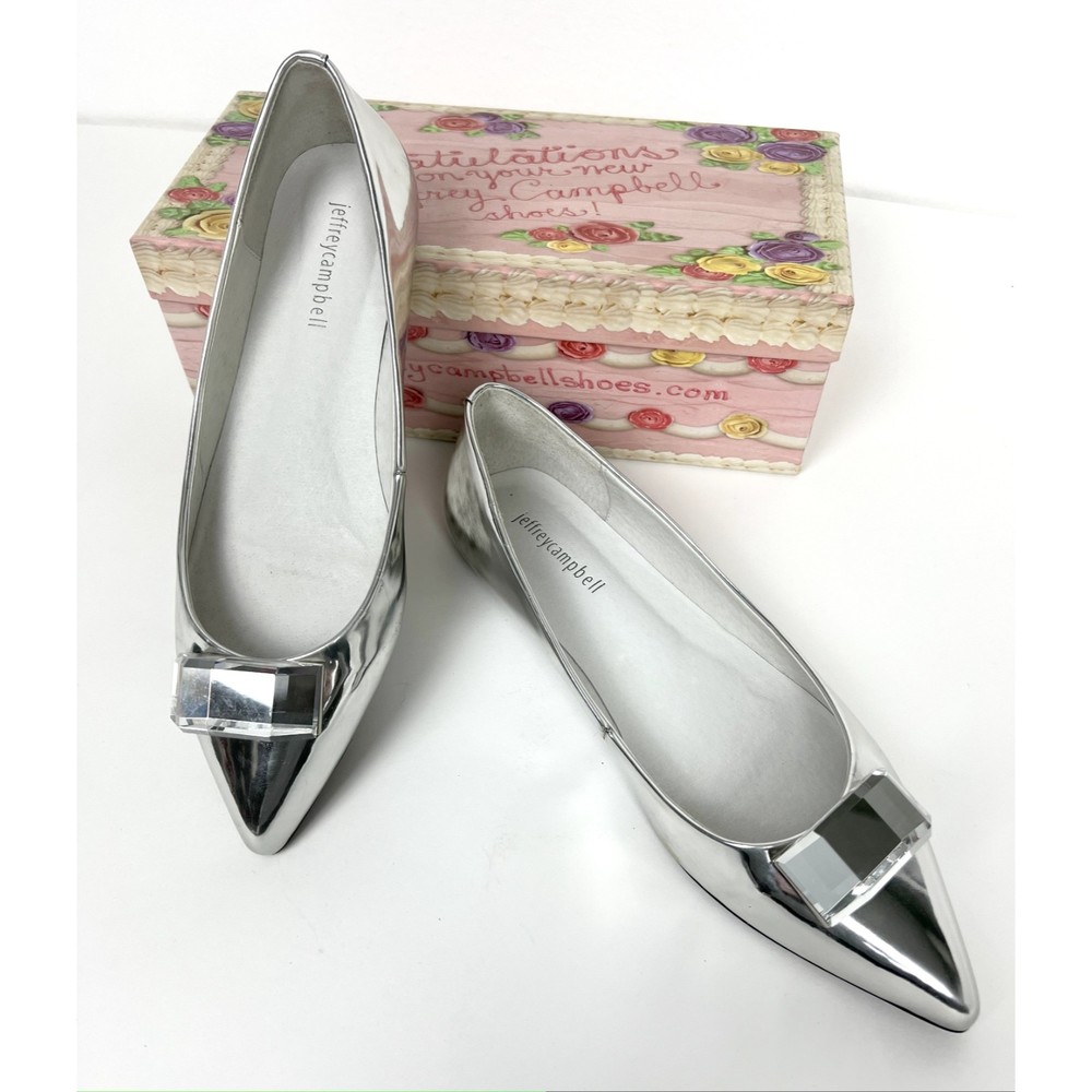 Jeffrey Campbell Jewel Women's Size 9 Pointed Toe Metallic Shoe Flat